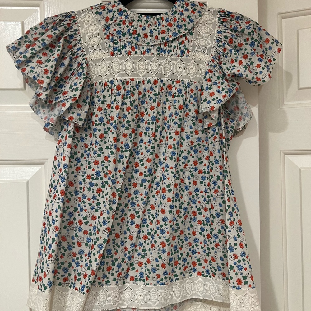 Sea NY Bubbie Ditsy Short Sleeve Blouse